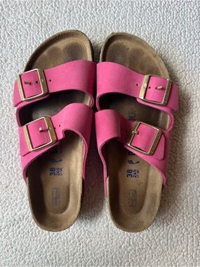 Birkenstock Arizona Pink Suede Double Strap Sandals Women’s 7